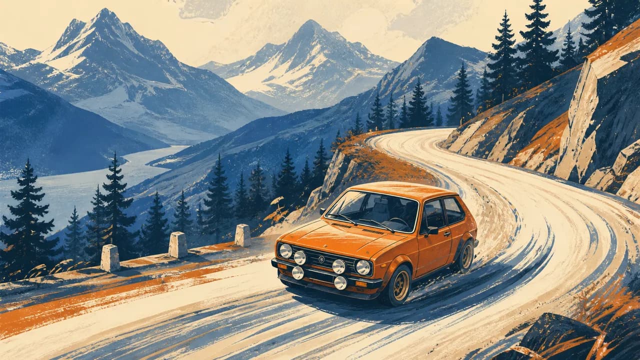 Give a car illustration a moving story
