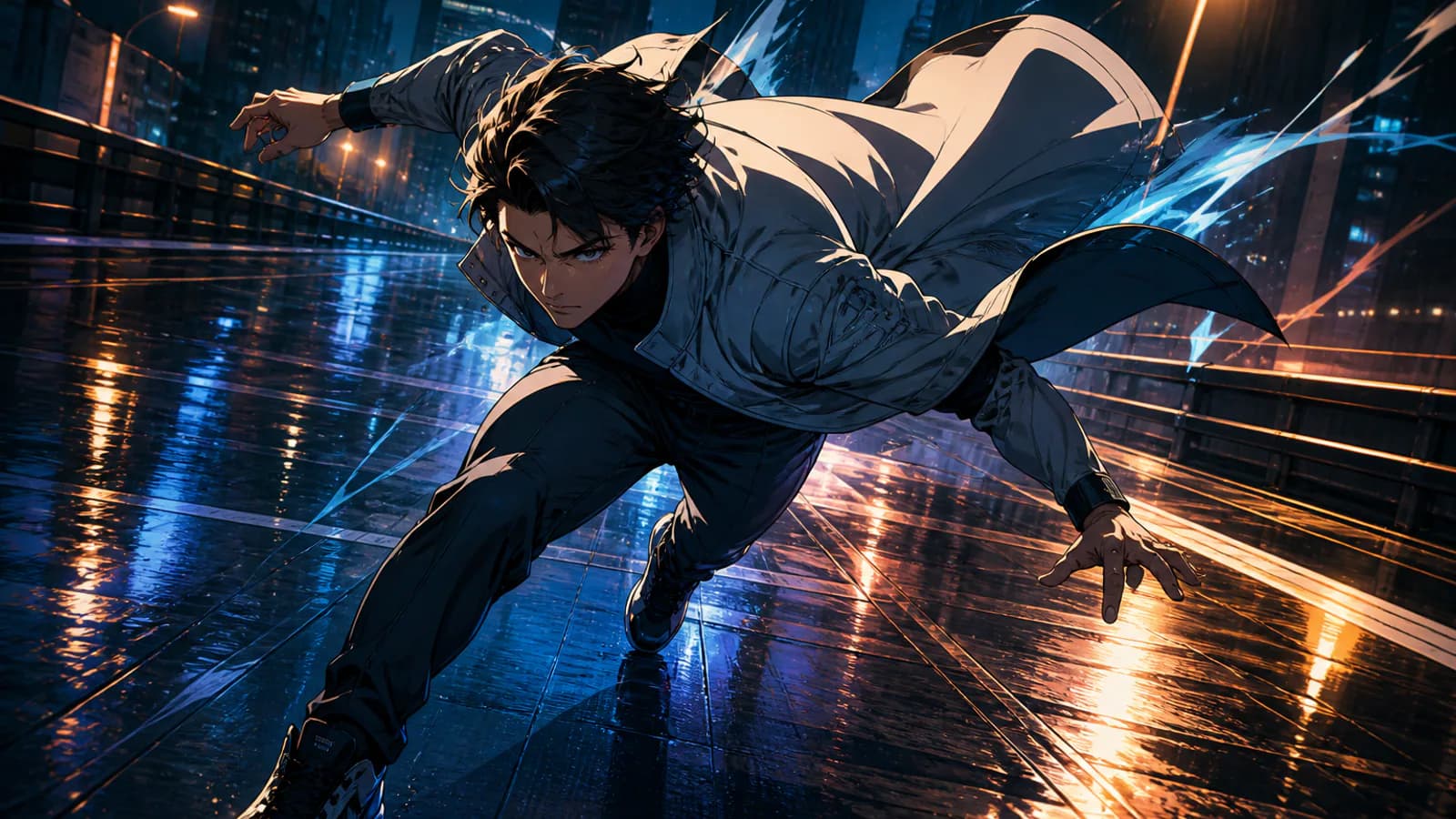 Build one readable anime action beat from a strong pose