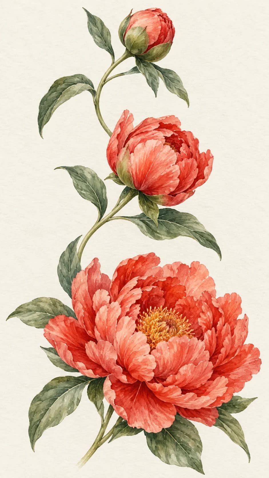 Fleur passant du bouton à la pleine floraison