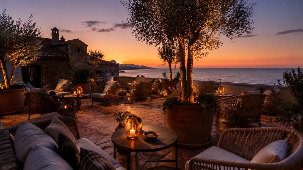 Give hotel and terrace photos an evening reveal