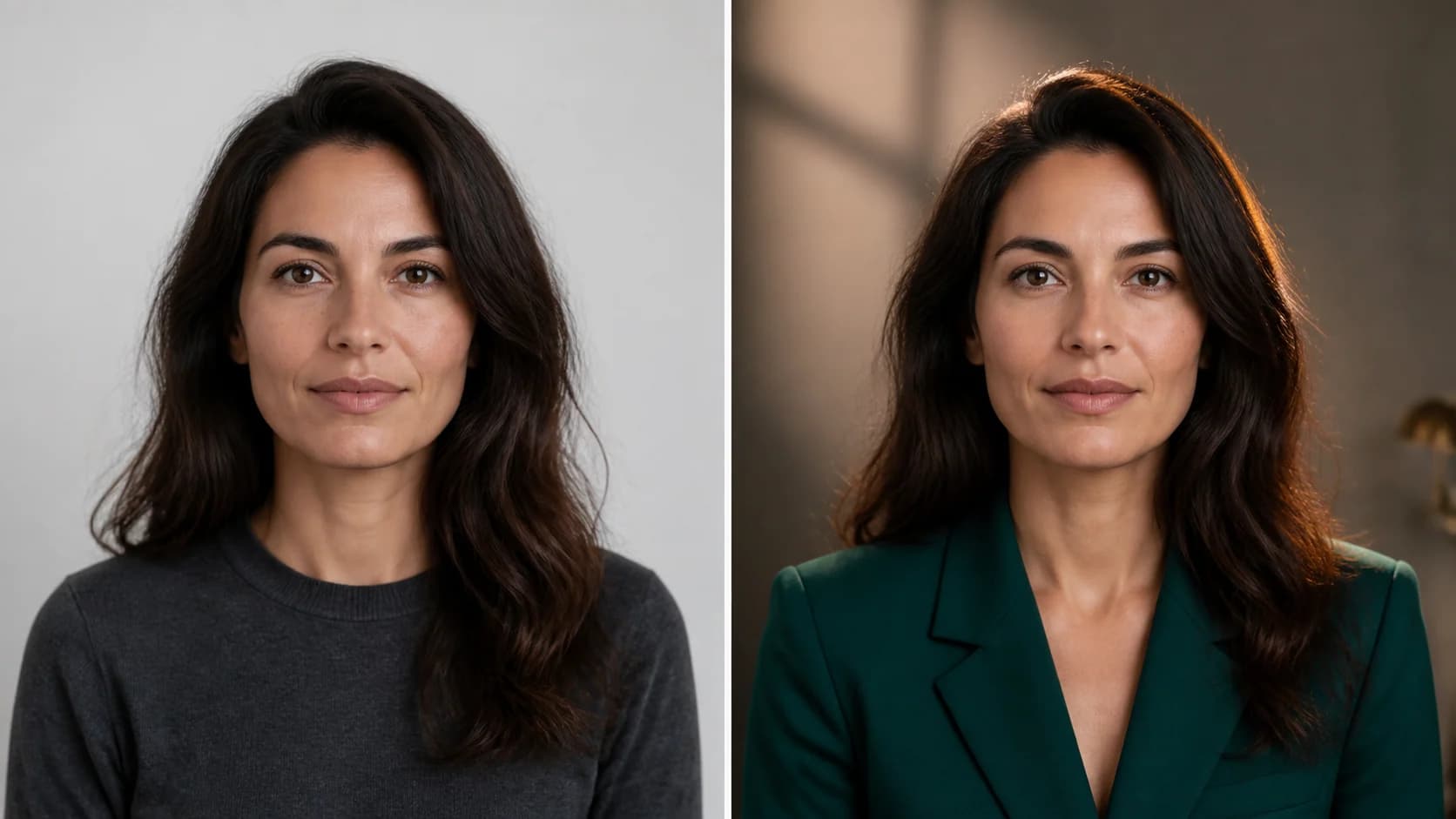 Portrait restyling with identity cues