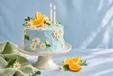 Blue daisy cake