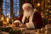 Santa in his workshop