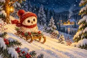 Storybook winter owl