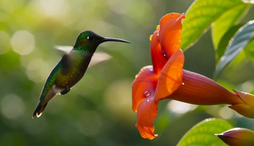 Hummingbird garden shot generated with H3 Max at 480P