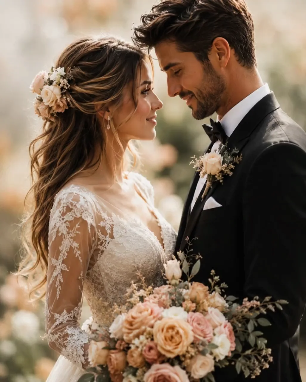 Romantic wedding glance