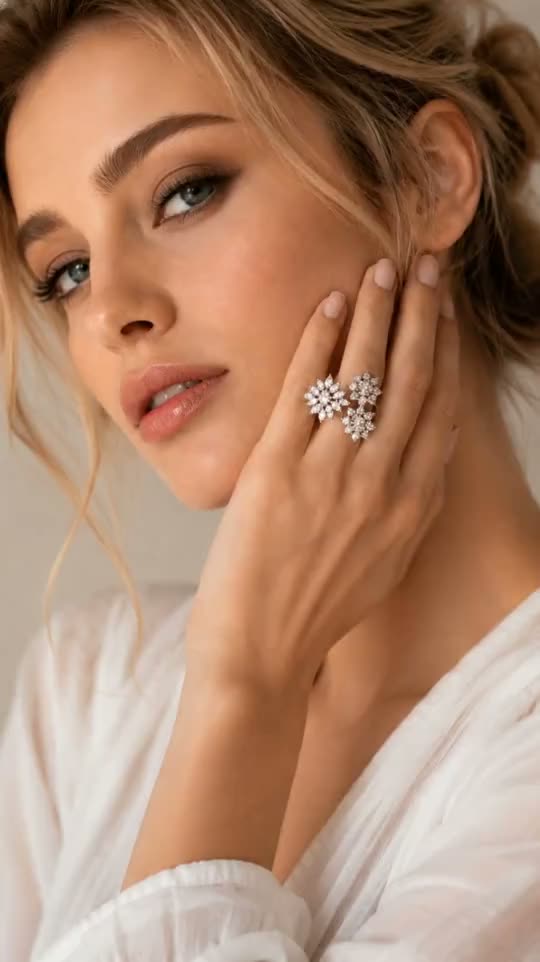 Floral diamond ring portrait