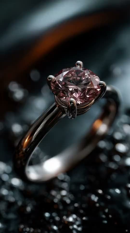Pink diamond ring macro