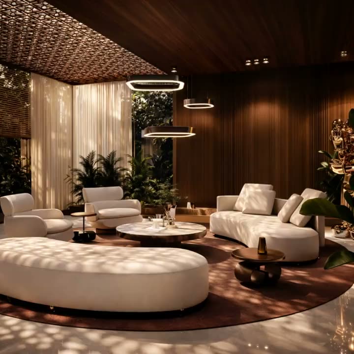 Luxury lounge interior reveal