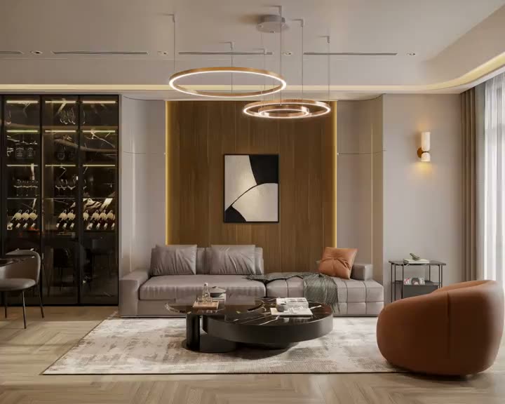 Warm contemporary living room